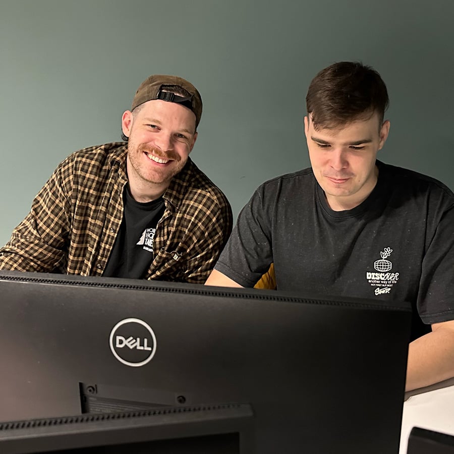 Luke and Julius at inforcer office