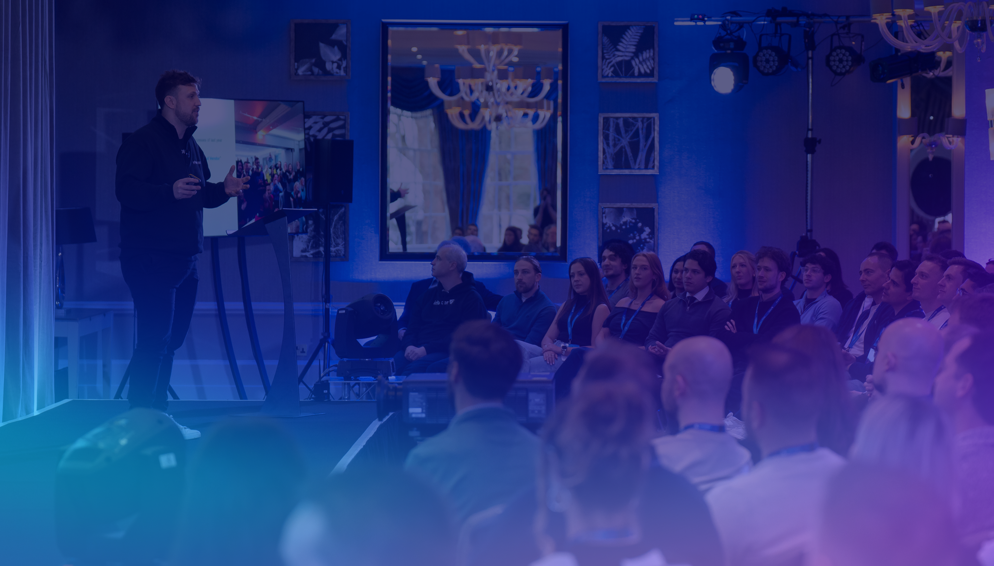 Jamie Daum, inforcer CEO, speaking at the 2026 company Kick Off
