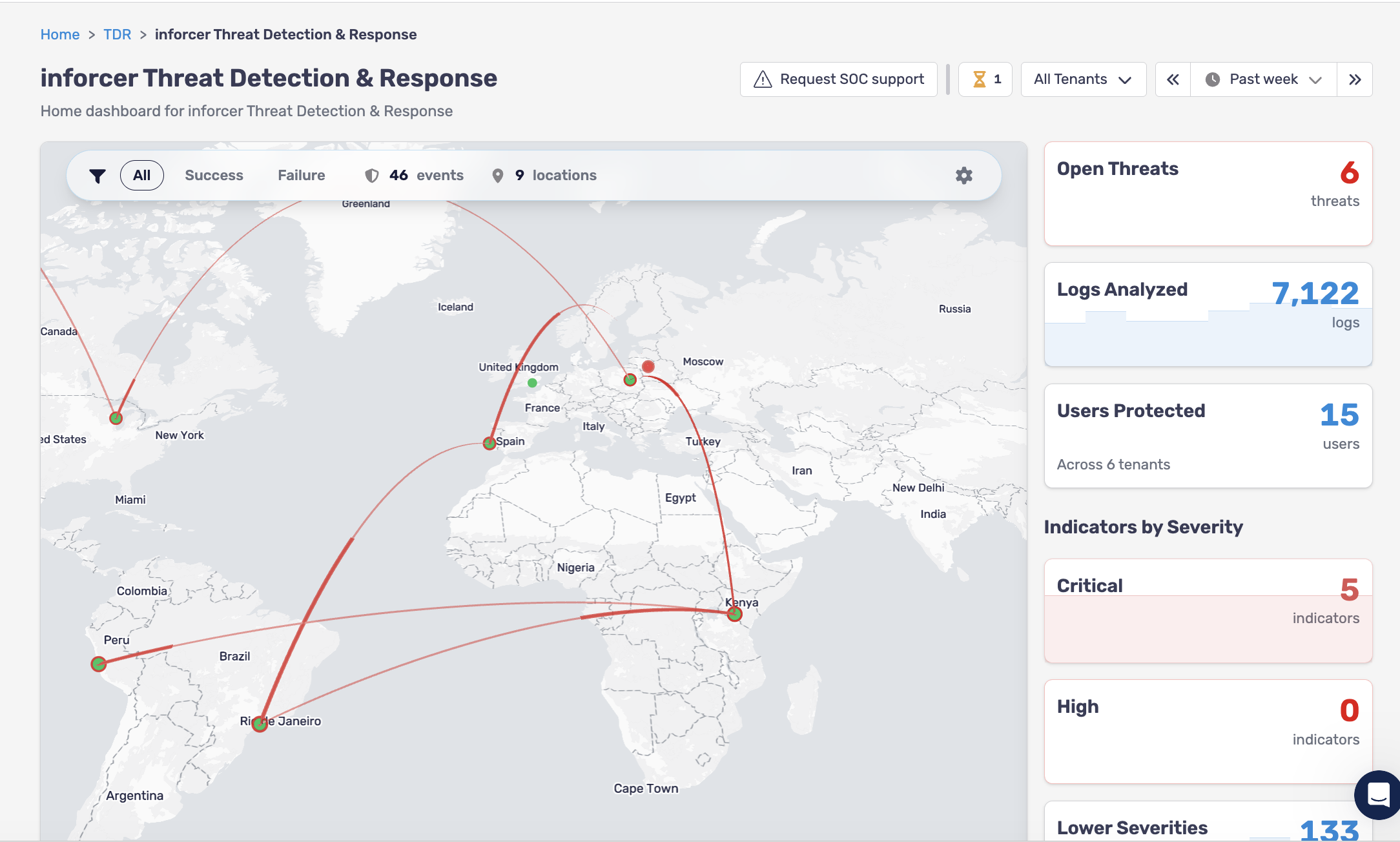 Real-time threat map